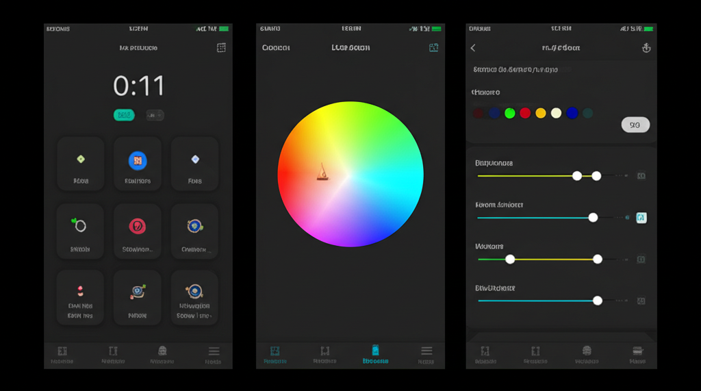 Mobile app interface screenshots
